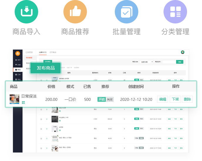 海外版外卖系统:外卖与跑腿统一后台示意